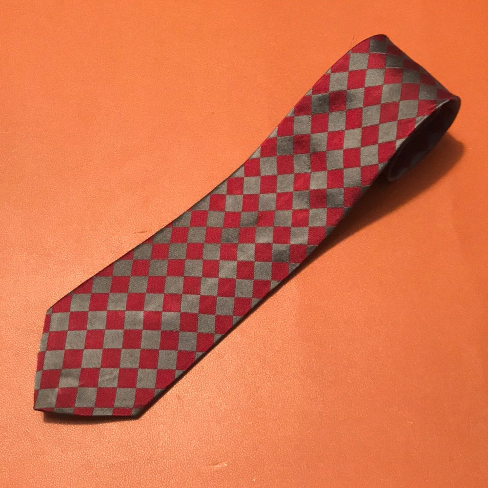 Perry Ellis Red and Gray Men's Tie
